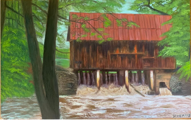 Woodward Mill oil painting